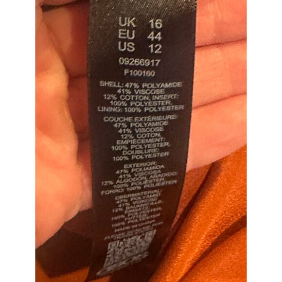 ASOS DESIGN long sleeve prom dress in lace with circle trim details Rust Size 12 - Picture 6 of 11